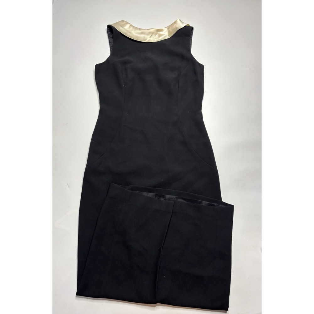 Vintage 90s Ann Taylor Womens 4 Black Maxi Formal Prom Gown Classy Old Money SEE